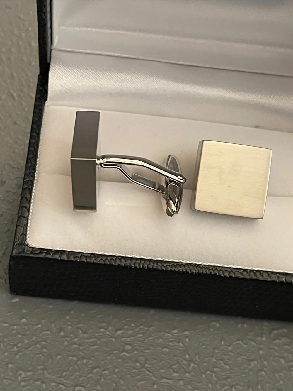 7 Pairs Square Metal Cufflinks - Brushed Finish Brand New